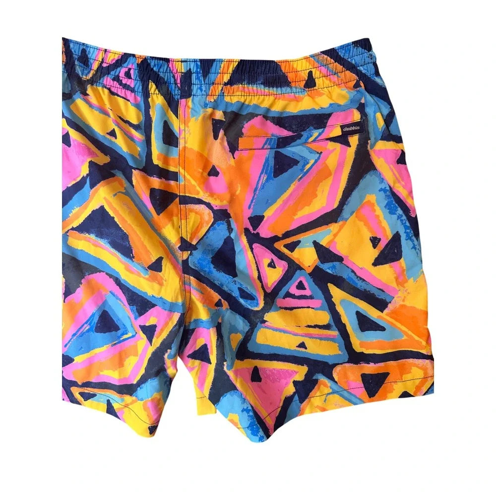 Chubbies The Exploding Nachos Mens XXL Swim Trunks 5.5 Inseam 2-in-1 Liner Neon